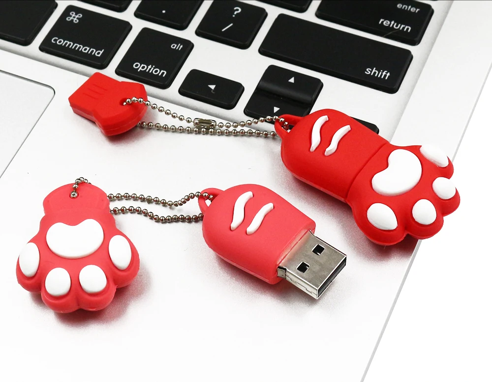 Стиль USB 2,0 мультфильм коготь USB флеш-накопители Cat Paw 8 ГБ 16 ГБ 32 ГБ 64 Гб 128 ГБ флеш-накопитель Флешка USB диск карта памяти