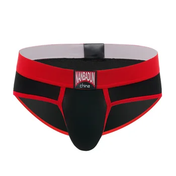 

Free shipping, new men's briefs sexy pure cotton solid color briefs breathable loose young men's underwear