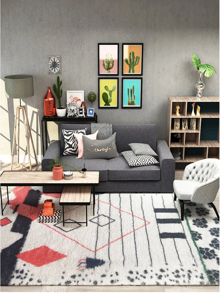 Балкон гостиная ковер простой Североевропейский утолщенный гардероб спальня прикроватный диван плавающее окно сосание подставки для чая