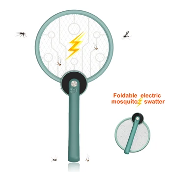 

Foldable Mosquito Pat Killer Led Light Tennis Bat Hand-Held Racket Rechargeable Electric Fly Insect Racket Zapper Killer New