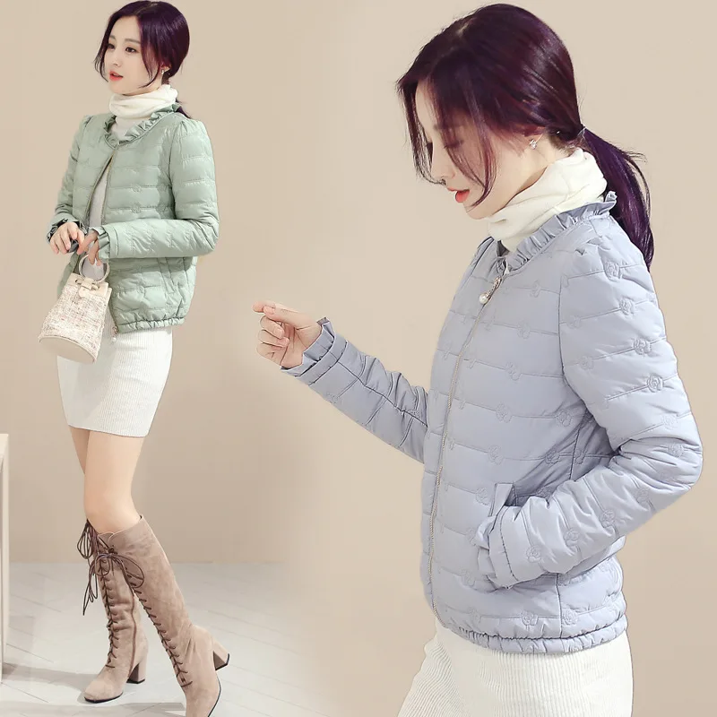 

2019 Autumn And Winter New Style Korean-style Slim Fit Cotton-padded Jacket Women's Short Cotton Coat Warm Slimming Fashion Cott