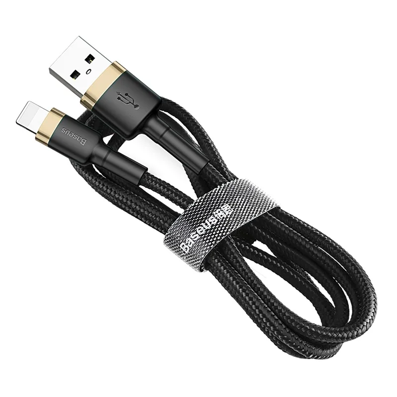Baseus Освещение USB кабель для iPhone Xs Max Xr X S 2.4A кабель передачи данных для быстрой зарядки для iPhone 8 7 6 iPad мобильный телефон зарядное устройство Шнур - Цвет: Gold Black