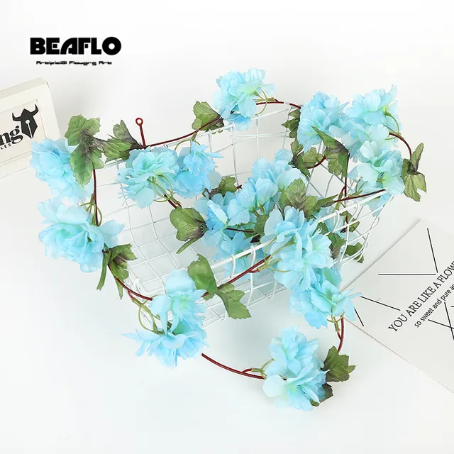 2 4m Silk Artificial Roses Flowers Rattan String Vine With Green Leaves For Home Wedding Garden Decoration Hanging Garland Wall Artificial Dried Flowers Aliexpress