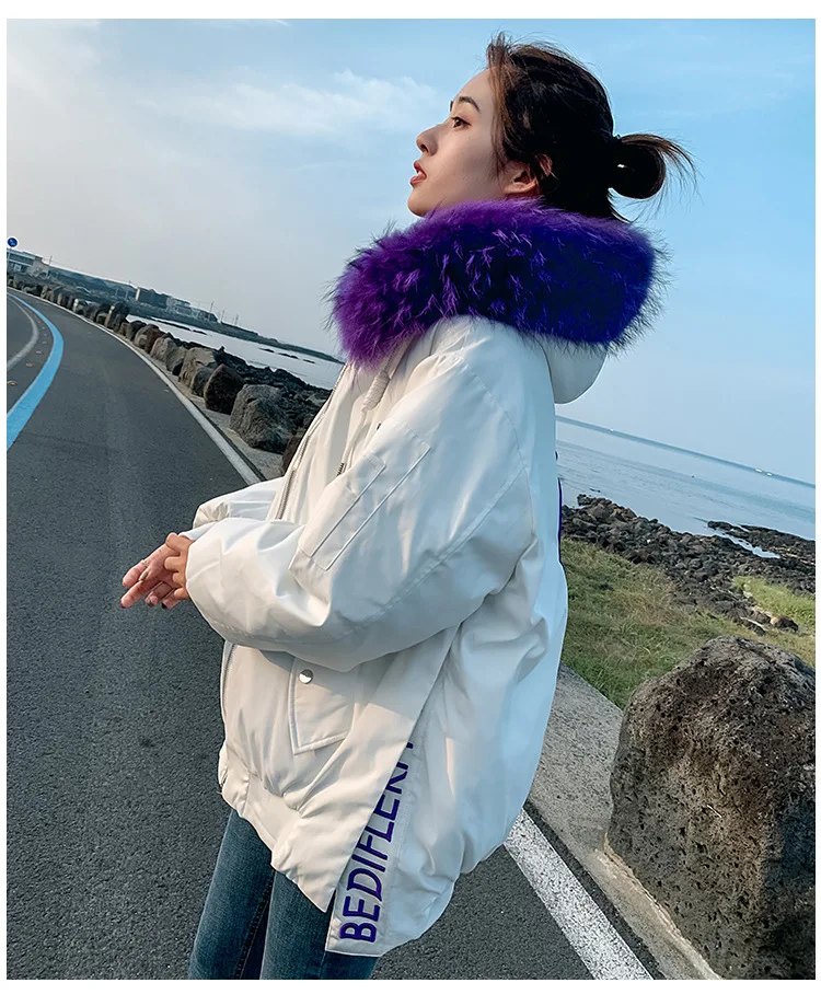 19 Winter New Style down Jacket BF Fashion Loose Short Students Women's Loose-Fit Jacket Cotton Coat Network Red Coat Fashion