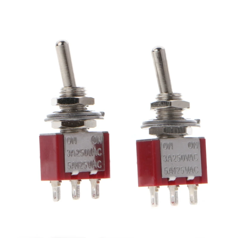 

2 Pcs AC250V/3A 125V/5A SPDT On/On 2 Position Toggle Switch