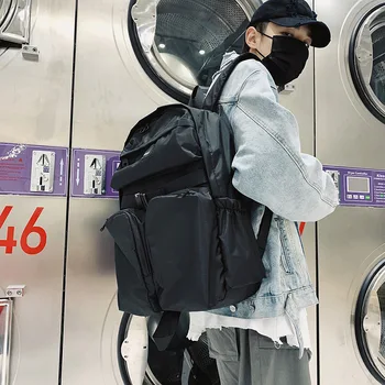 

Super fire port wind Japanese Harajuku retro multi-pocket schoolbag female large-capacity backpack student backpack