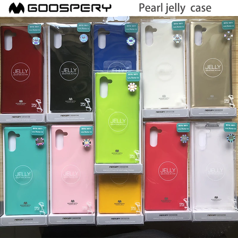 

Original Genuine Goospery Pearl Jelly Case Soft Slim TPU Color Gel Silicone Cover For Samsung galaxy Note 10 note 10 plus