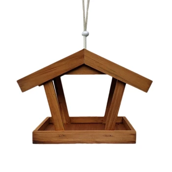 

Hanging Bird Feeder Wooden Garden Bird Nest Waterproof Bird House Outdoor Environmental Protection Feeder