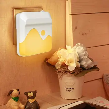 

Smart Light Control LED Night Lamp Adjustable Brightness Mini Bedroom Lights for Corridor Living Room 90.6x81x82mm EU/US plug