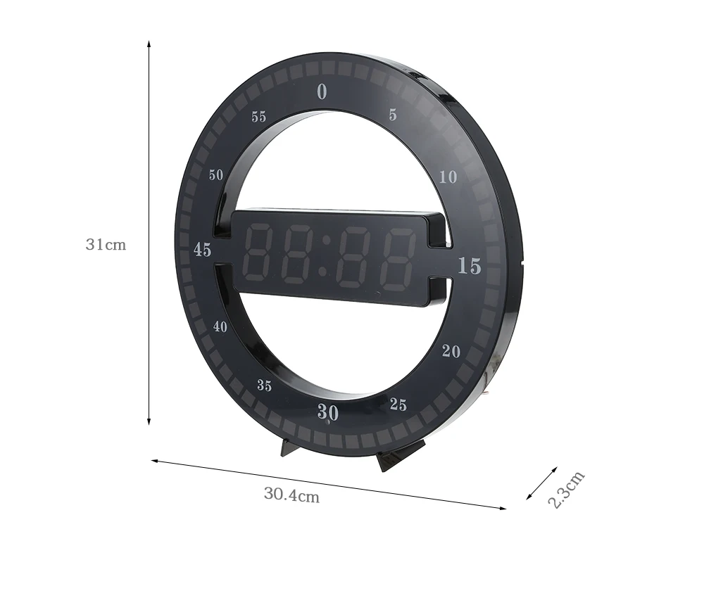 Светодиодный настенные часы, современный дизайн, двойное использование, затемнение, цифровой круговой фотоэлемент, часы для украшения дома, цифровые часы