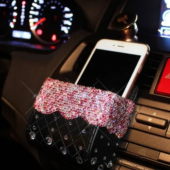 

Holder Car phone bag Mobile Phone Storage Box Decor Decoration Replace Accessory Diamond