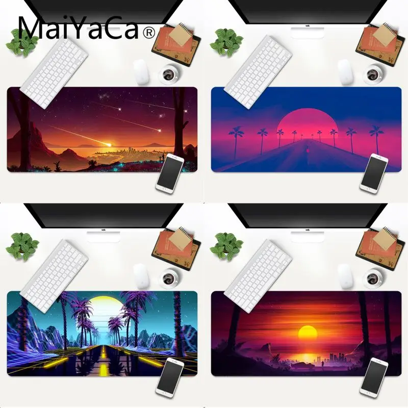 

MaiYaCa Fashion Retrowave Sunset Landscape Beautiful Anime Mouse Mat Gaming Mouse Mat xl xxl 700x300mm As a christmas gift