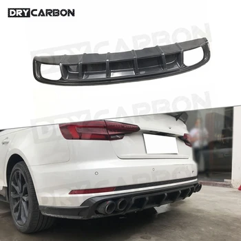 

Carbon Fiber Rear Lip Diffuser Spoiler Splitters Aprons For Audi A4 Sline S4 B9 2017 2018 2019 FRP Back Bumper Protector