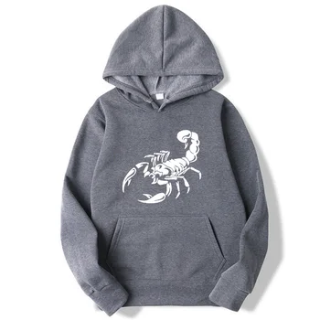 

Fashion Brand Men's Hoodies Scorpion printing Blended cotton Spring Autumn Male Casual hip hopHoodies Sweatshirts hoodie