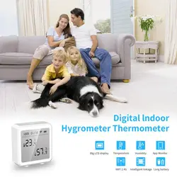 1-3pcs Aubess Tuya WIFI Zigbee Temperature And Humidity Sensor Controller Meter Indoor Hygrometer Thermometer With LCD Display