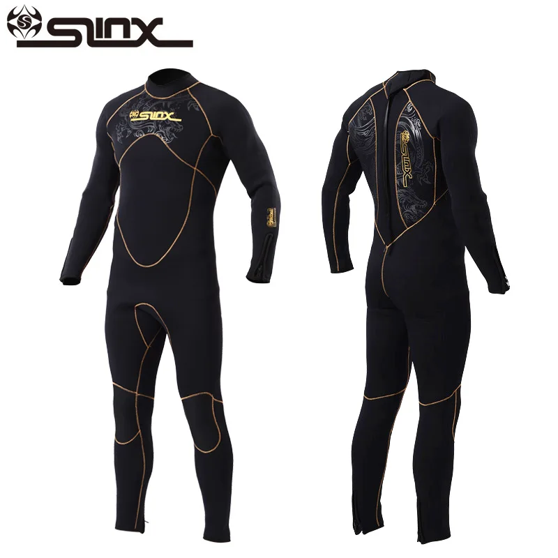 US $124.73 Brand 5mm Fleece Lining OnePiece Men Winter Wetsuit Neoprene Diving Suit For Spearfishing Snorkeling Surfing Triathlon