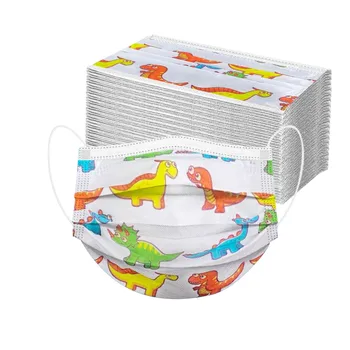 

50pc Children's Disposable Face Mask Breathable Cartoon Printed Disposable Masks Non-woven Party Mouth Mask Face Shiled Mascara