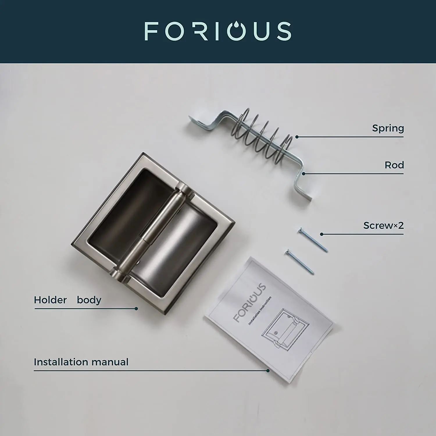 Forious forious recessed toilet paper holder brushed nickel