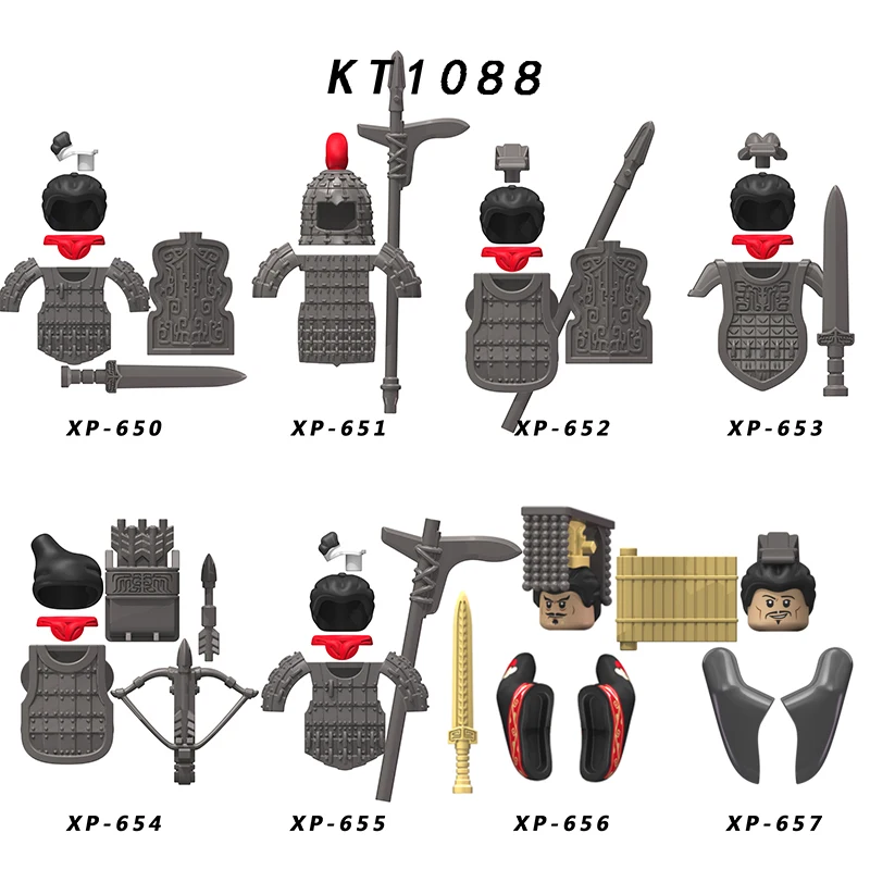 

Koruit KT1088 Qin Empire Total Ancient War Soldiers Action Figure Accessories Helmet Armor Building Blocks Brick Toys For Kids