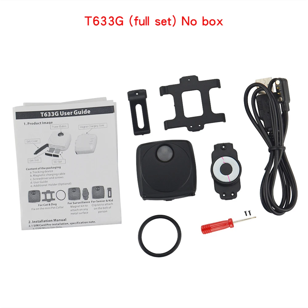 No box(full set) 3g WCDMA Мини gps трекер T63 3g gps локатор для транспортного средства легко Управление отслеживание локатор водостойкий 600 мАч батарея тревожная кнопка - Цвет: No box(full set)