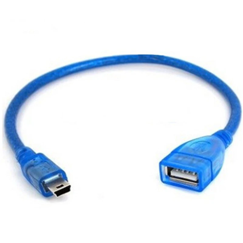 30 см Автомобильный Мини Micro USB Мужской к USB Женский флэш U диск OTG адаптер Кабели для аккумуляторов Разъемы Синий играть музыкальные видео MP3