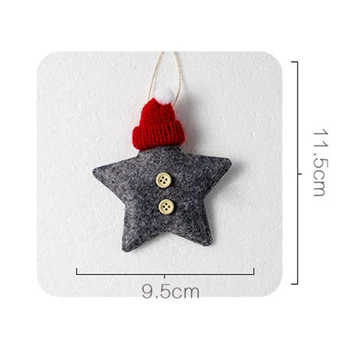 

Non-woven Fabric + Plush + Cotton Knitted Hat Five-pointed Star Pendant Christmas Tree Decorations Children Gifts