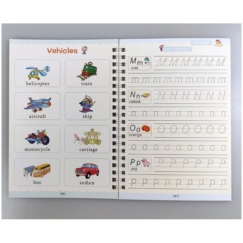 

4 Reusable Copybook Children For Calligraphy Painting Learn Alphabet Arithmetic Math Handwriting Practice Books Baby Toys Books