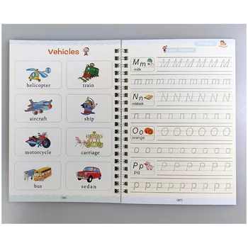 

4 Reusable Copybook Children For Calligraphy Painting Learn Alphabet Arithmetic Math Handwriting Practice Books Baby Toys Books