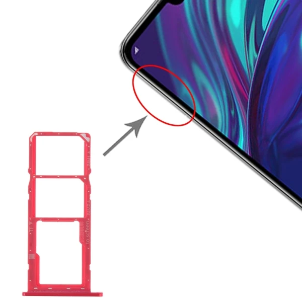 Для Huawei Y7() лоток для sim-карты+ микро лоток для карт SD для Hua Wei Y7 Pro()/Y7 Prime() Запасные части для sim-карты - Цвет: Красный
