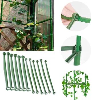 

12pcs Plastic Plant Tomato Trelliss Connectors Stake Arm Cage Stake Sturdy Home Combined plant bracket connector accessories