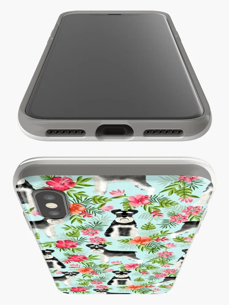 Прозрачный чехол Schnauzer hawaii с узором для iphone X XSMAX XR 11 Pro Max чехол для iphone 6 6s 5 5S 7plus 8plus iphone 7 8 чехол