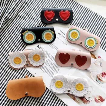 

1pcs Unique PU Leather Glasses Bag Ins Popular Cute Cartoon Cover Multi-function Eyeglasses Case Travel Women Sunglasses Case
