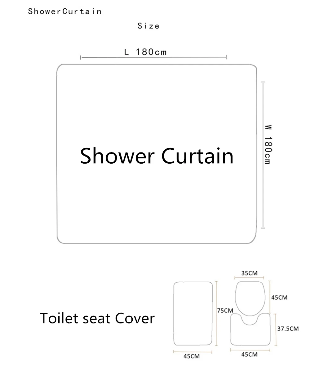 Рождественский набор из 4 предметов для ванных и туалетных комнат, занавеска для душа, чехол для унитаза, водопоглощающие дверные коврики, домашние коврики, нескользящий коврик