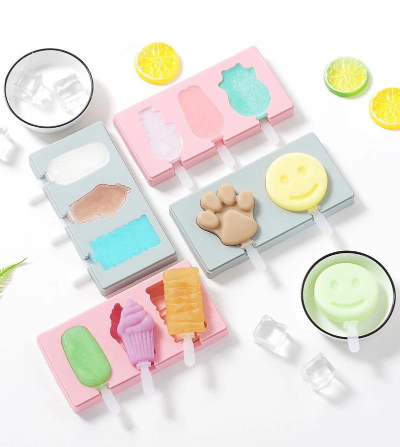 Diy Popsicle силиконовые формы с многоразовыми пластиковыми палочками крышка термостойкость форма для изготовления мороженого креативный лоток для льда