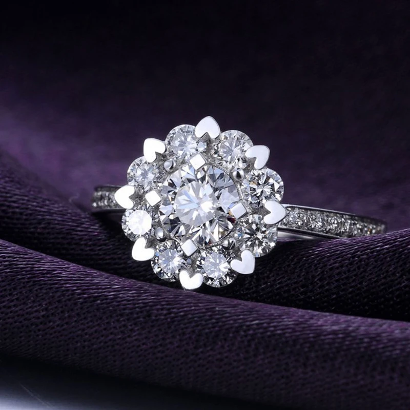YINHED логотип S925 серебряное обручальное кольцо с фианитом класса ААА CZ Diamant со снежным цветком Обручение кольца для Для женщин, ювелирное изделие, подарок ZR619