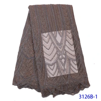 

French Sequin Tulle Net Lace Fabric Elegant Style Embroidered High Quality For Wedding Handmand African Lace Fabrics GD3126B-1
