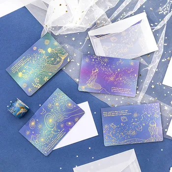 

Bronzed Sulfuric Acid Paper Envelope Translucent Matte Starry Fairy Mermaid Letter Greeting Card Invitation Envelope