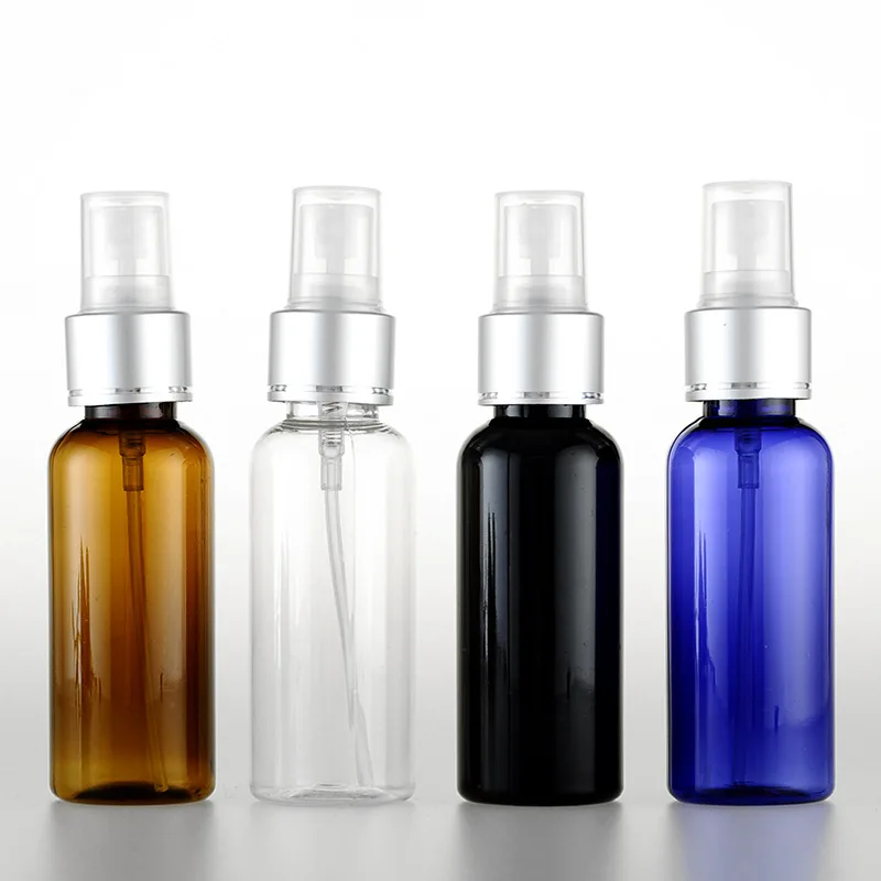 

50ml Spray Travel PET Bottle For Cosmetic Packaging,1.7oz Brown/Blue Plastic Empty Bottles for Liquid Medicine 50pc/lot