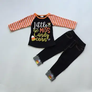 

children Girls Fall clothes girls miss candy top with jeans pants children kids boutique clothing