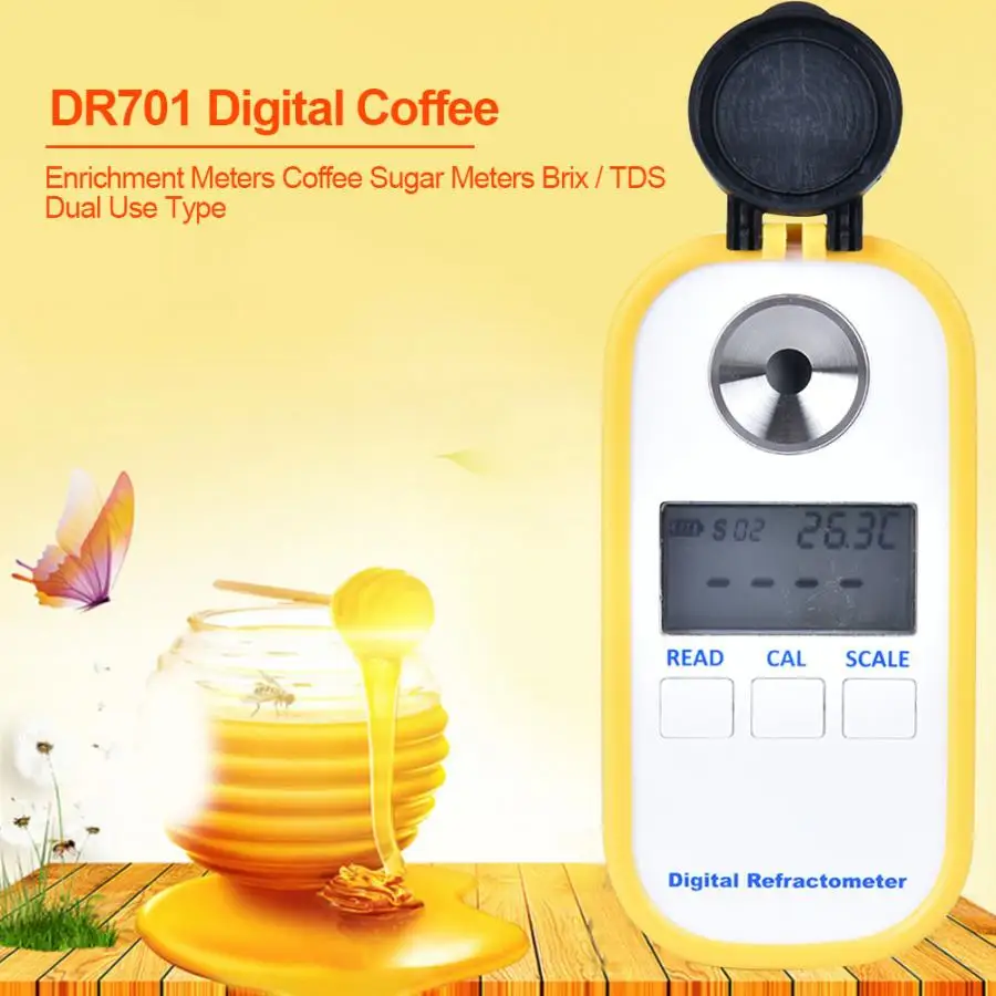 Тестеры DR701 цифровой дисплей измеритель концентрации кофе глюкометр Brix/TDS coffee Brix