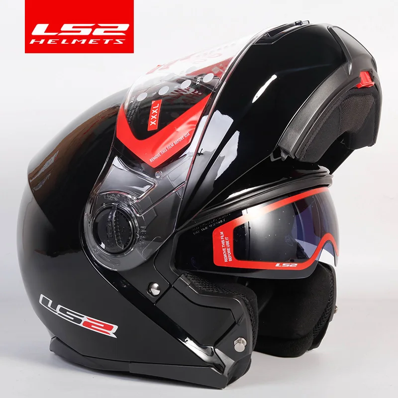 LS2 FF325 стробоскоп флип мотоциклетный шлем двойной объектив козырек Capacete Cascos Moto Casques - Цвет: Light Black