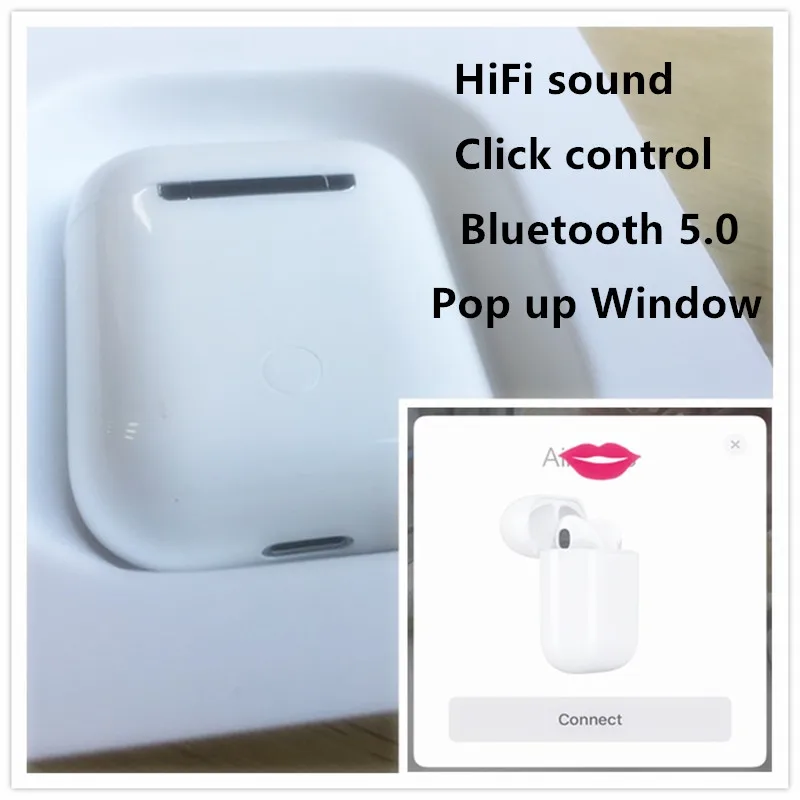 

DHL 1pcs w1 chip AP Pop up animation TWS Mini Wireless Bluetooth Connect Headphone In-Ear& Earphone For Phone Pad Mac Android