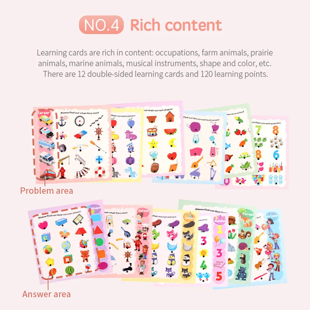 Pen with Learning Book Early Learning Pen Electronic Reading Pen Kids Educational Smart Interaction Logic Learning Pen