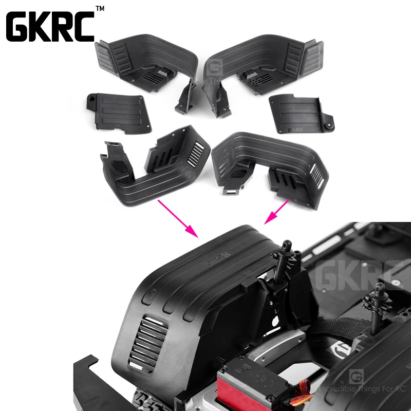 

4pcs Front & Rear Inner Fender Wells Mudguard For 1/10 Rc Crawler Car Axial Scx10 90046 90047 Jeep Cherokee Wrangler