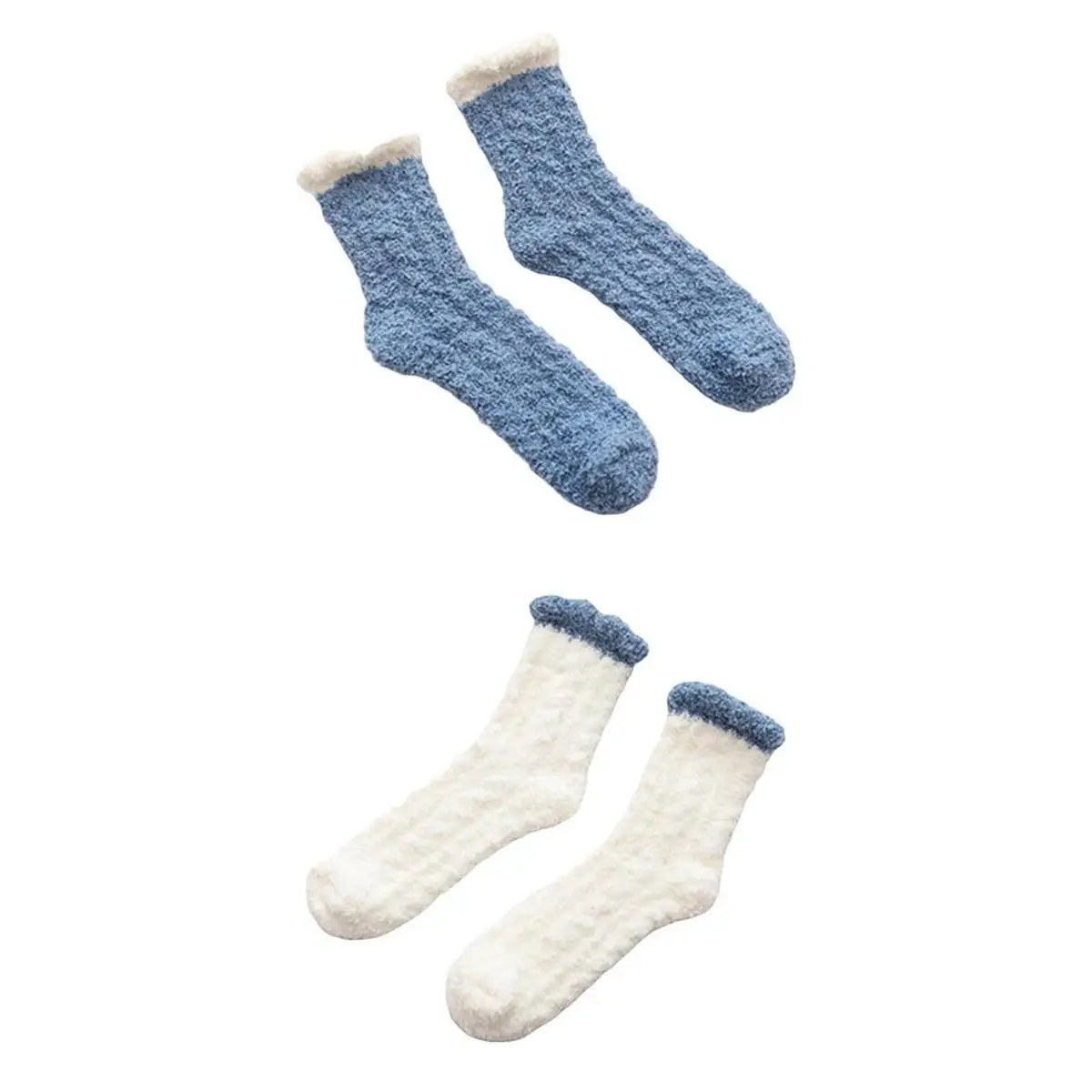 Set Of 2 Pairs Winter Soft Socks Slipper Socks Crew Socks Sleep Socks For Women Warm Socks