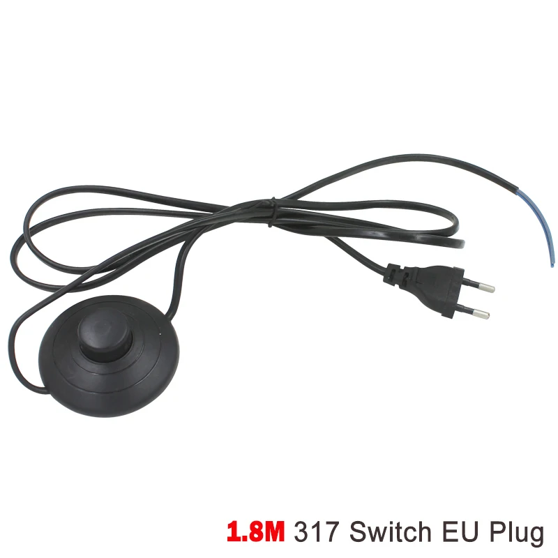 303/304/317/301 переключатель/двойной вкл/выкл Мощность шнуре разъем ЕС линейный кабель провод для DIY светодиодный Торшер/чтение светильник - Цвет: 317 EU Black