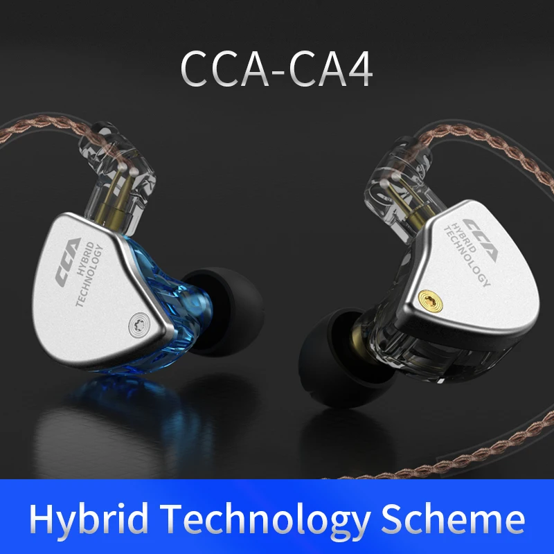 Наушники CCA CA4 1BA + 1DD гибридные наушники вкладыши со съемным 2 контактным кабелем