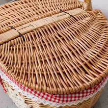 

Wicker Picnic Basket Basket Camping Eco-friendly For Family Gatherings