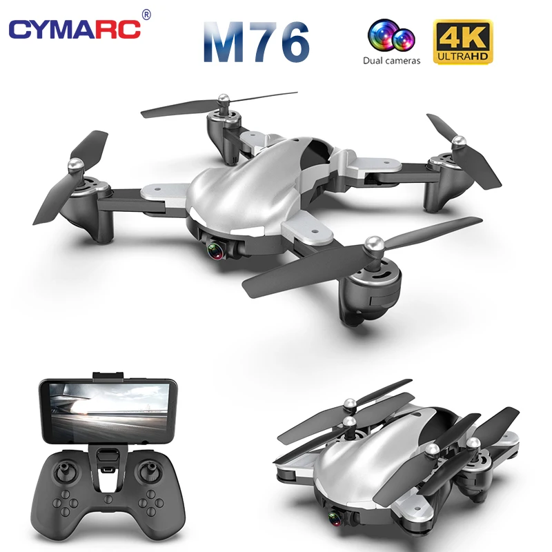 M76 Foldable Profissional RC Drone with 4K 1080P HD Camera WiFi FPV Optical Flow RC Quadrocopter Kids Toys VS SG106 E58 Xs816
