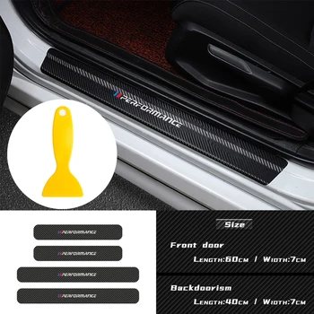 

4Pcs New Car styling M Power Performance Door Sill Pedal Protector Carbon Fiber Stickers for BMW X1 X3 X4 X5 X6 E36 E46 E60 E62